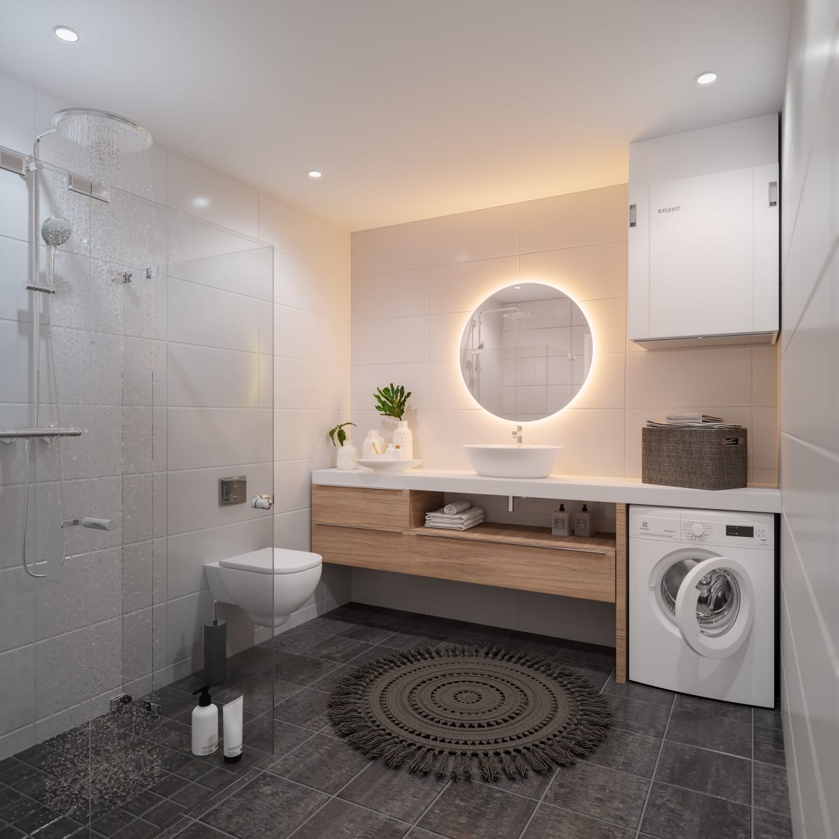 Flexit Nordic soojustagastusega ventilatsiooniseade paigaldatuna